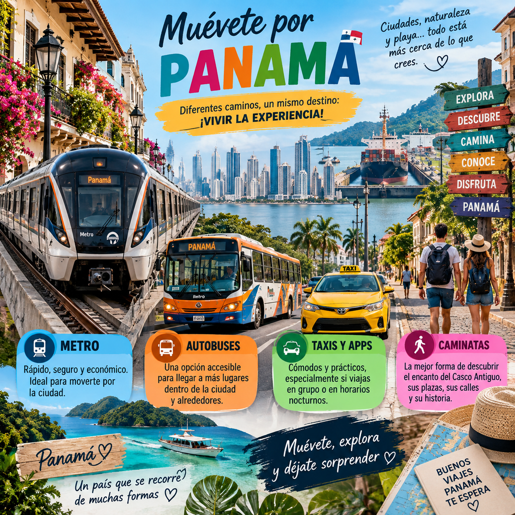 Medios de transporte para recorrer Panamá: metro, autobuses, taxis y caminatas